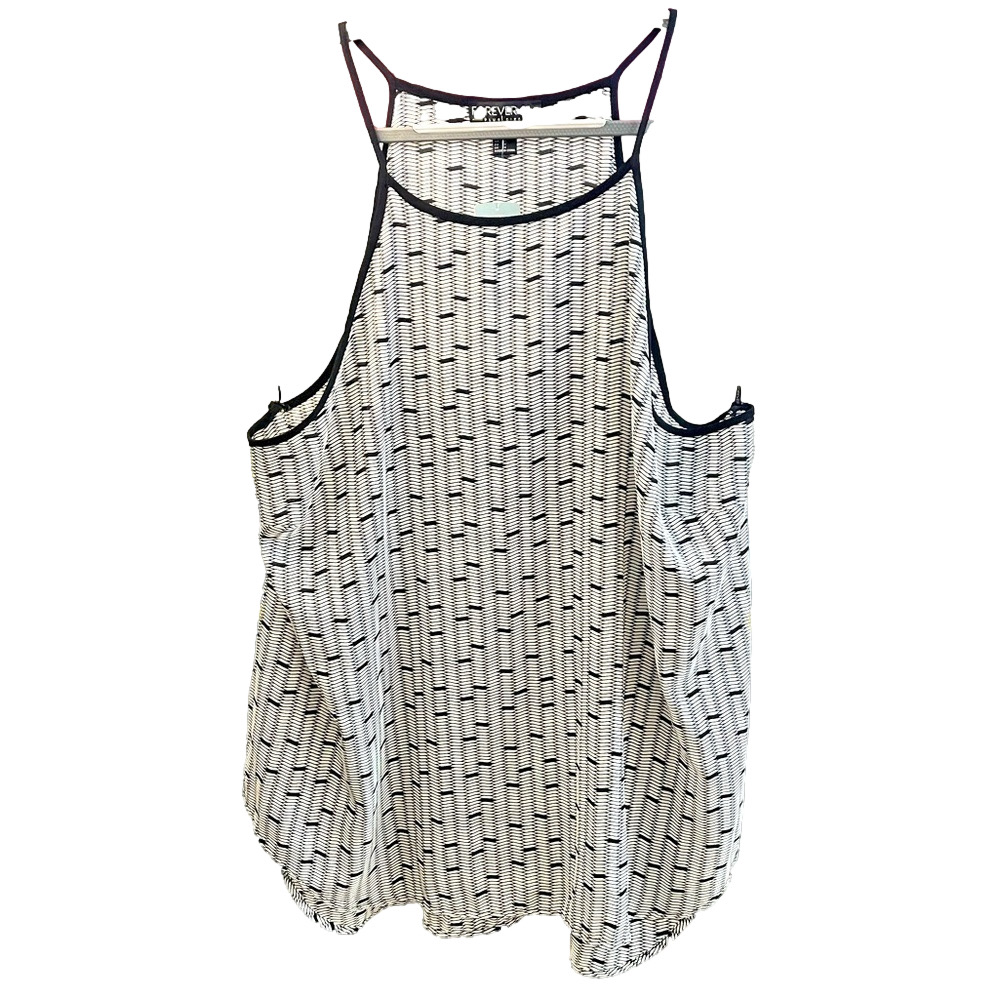 Forever21 black white woven cami top 3X